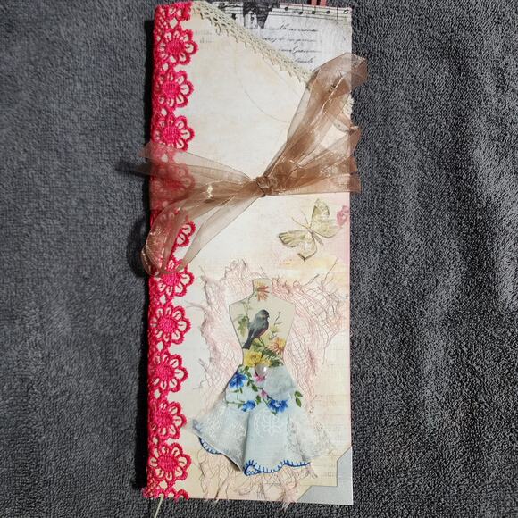 "Pretty Dress" Unique Soft Cover Junk Journal 11in x 5in x 12in, 62 pgs - Picture 3 of 11